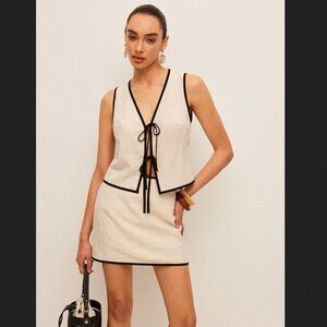 Commense Cream and Black Skirt Set